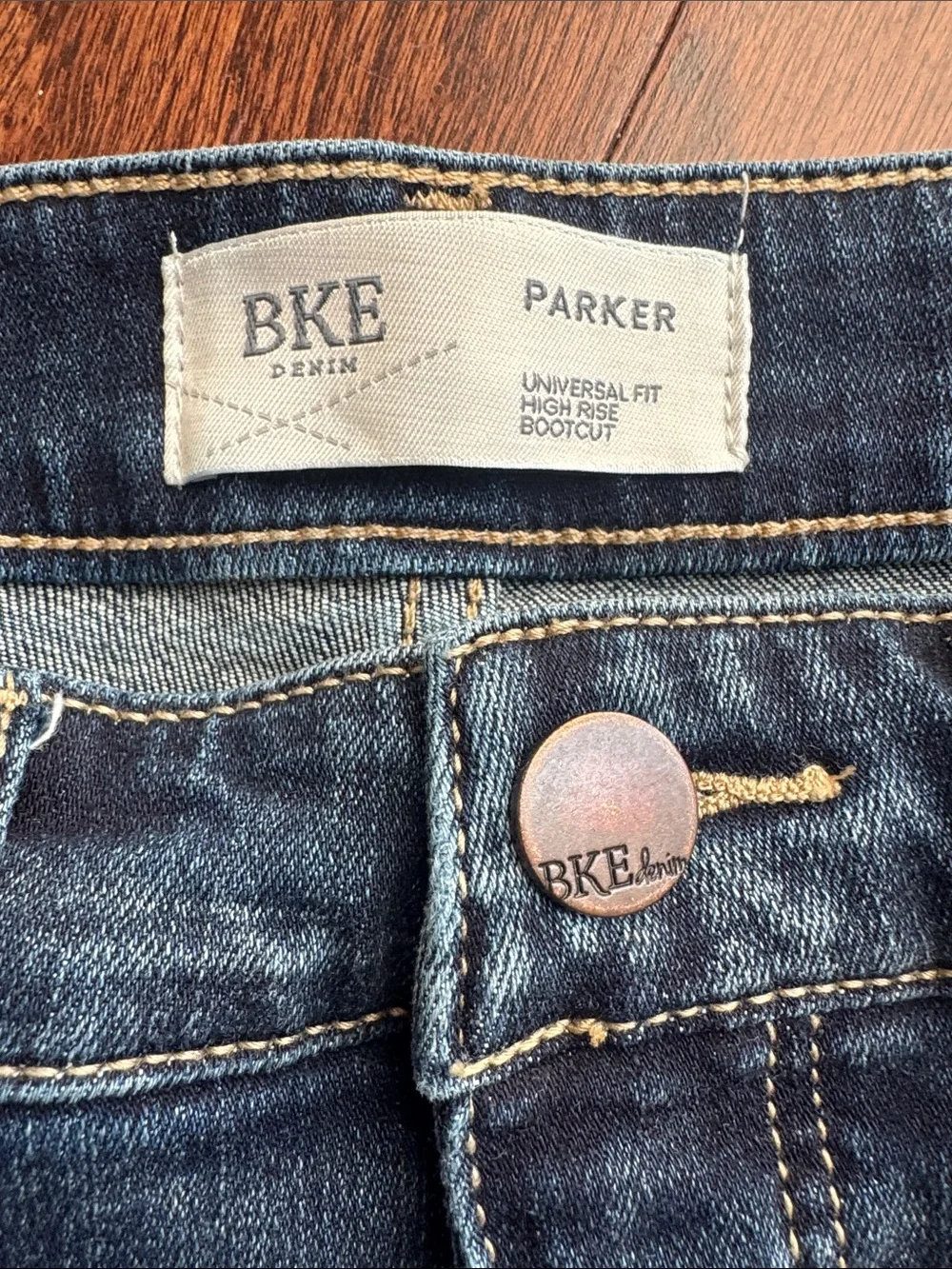 BKE Parker Universal Fit High Rise Bootcut Jeans Womens 28 x 29.5 Blue AXB923S